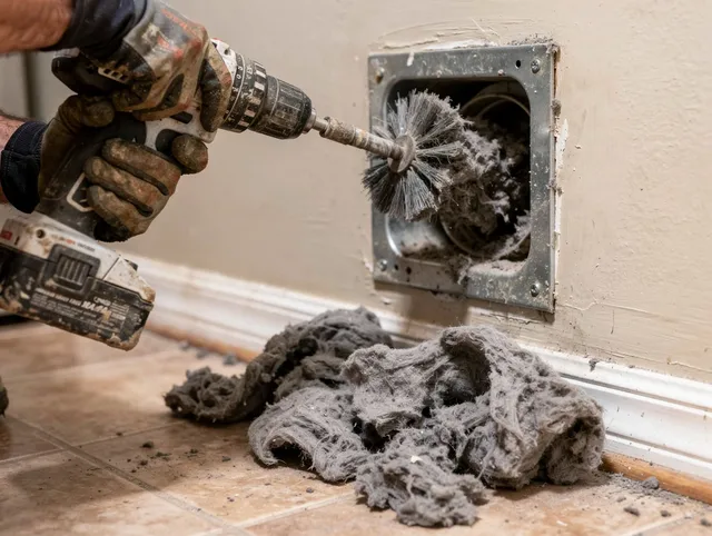 Certified West Puente Valley Dryer Vent Cleaning technician performing dryer vent cleaning in West Puente Valley