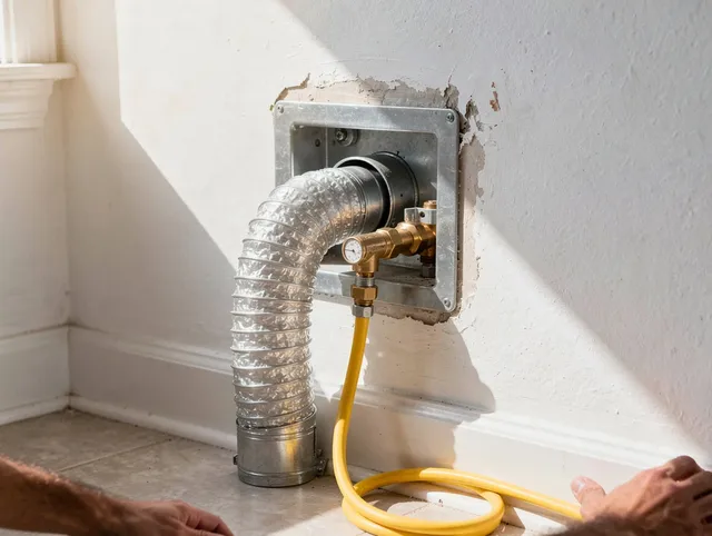 West Puente Valley Dryer Vent Cleaning certified technician performing specialized gas dryer vent cleaning in West Puente Valley